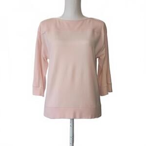 Lauren Ralph Lauren Boat Neck 3/4 Sleeve Relaxed Fit Sweater Top Blouse Pink S
